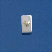 SIL/9ct BLOCK PENDANT WITH HEART      +C