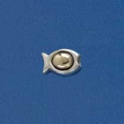 SIL/9ct FISH PEND.WITH 9ct CENTRE    +C=