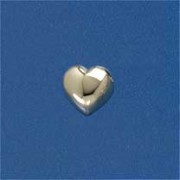 SIL/9ct 10mm CAST HEART SLIDER PENDANT+C