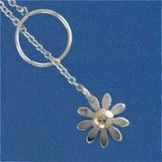 SIL/9ct DAISY/CURB CHAIN LARIAT