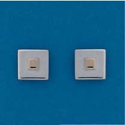 SIL/9ct 9mm SQUARE STUD WITH 9ct SQUARE