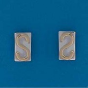 SIL/9ct 12mm RECT.STUDS/ S DESIGN