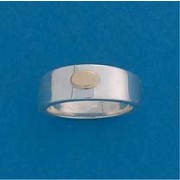 SIL/9ct GOLD OVAL 7mm TAPERING BAND