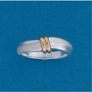 SIL/9ct MATT/POLISH BANDED RING