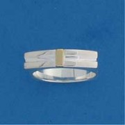 SIL/9ct 2 BAND RING WITH GOLD BAND