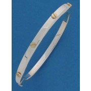 SIL/9ct SCREWS ALL ROUND HINGED BANGLE