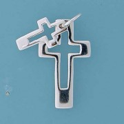 SPC MATT/POLISHED RAISED CROSS PENDANT