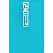 SPC MATT/POL.RECT.HINGED GREEK KEY STUD