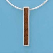 SPC WOOD INLAID 26x4x4mm BAR PENDANT   =