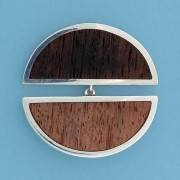 SPC WOOD INLAID HALF CIRCLES PENDANT