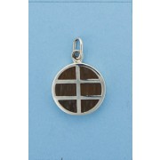 SPC WOOD INLAID 18mm ROUND PENDANT