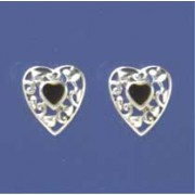 SPC ONYX FANCY HEART STUDS             =