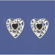 SPC ONYX FANCY HEART STUDS             =