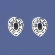 SPC ONYX FANCY TEARDROP STUDS          =