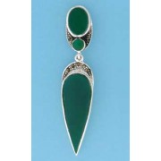 SPC GREEN AGATE MARCASITE DROPS        -