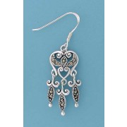 SPC MARCASITE HEART SHAPE DROP EARRINGS