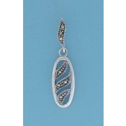 SPC MARCASITE WAVY CUTOUT OVAL DROPS