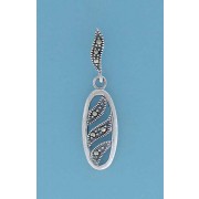 SPC MARCASITE WAVY CUTOUT OVAL DROPS