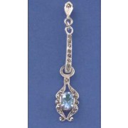 SPC BLUE TOPAZ/MARCASITE DROP EARRINGS