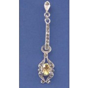 SPC CITRINE/MARCASITE DROP EARRINGS