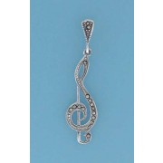 SPC MARCASITE TREBLE CLEF DROP EARRINGS