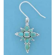 SPC 22x18mm FANCY TURQUOISE CROSS DROPS=