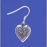 SPC 12mm EMBOSSED HEART DROP EARRINGS  =