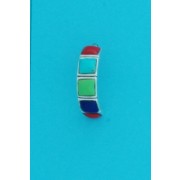 SPC 20x5mm SQ.MULTISTONE HALF HOOP STUDS