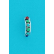 SPC ROUND MULTI STONE SET HALF HOOP STUD