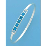 SPC 6mm WIDE TURQ INLAYED CLIP BANGLE  =