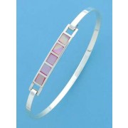 SPC 6mm WIDE PINK INLAYED CLIP BANGLE  =