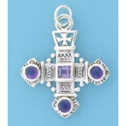 SPC SQ.AM/ROUND GARNET FANCY CROSS PEND=