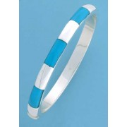 SPC INLAID TQ 7mm D SECT.HINGED BANGLE