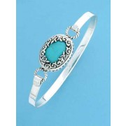 SPC FILIGREE OVAL TURQ CLIP BANGLE     =
