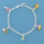 SPC 6" CHILDS ENAMEL ANIMAL CHARM BRAC =