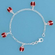 SPC ENAMEL LADYBIRDS CHARM BRACELET    =