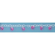 SPC HEART BRAC./PINK CRYST.HEART CHARMS