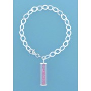 SPC PINK CRYSTALS IN BOTTLE CHARM BRAC.