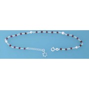 SPC GARNET BEAD ANKLET WITH STAR       =