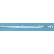 SPC 3 ROW SNAKE CHAIN/BEADS BRACELET   =