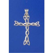 SPC 30x25mm OPEN PLAIT CROSS PENDANT   =