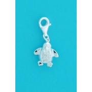 CHARM PENQUIN CZ WITH LOBSTER CLAW