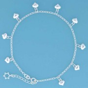 SPC TRACE CHAIN ANKLET WITH HEARTS+STAR=