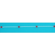SPC RED BEADS TRACE CHAIN ANKLET       =