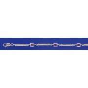 SPC SQ. PURPLE CZ BARLINK BRACELET     =