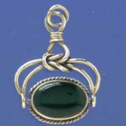 SPC SPINNER FOB ONYX / GREEN AGATE     =