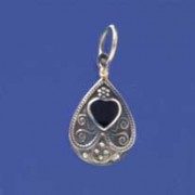 SPC HEART SHAPE STONE SET TEARDROP PEND=