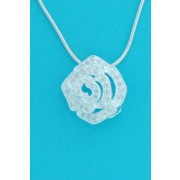 SPC CZ SET ROSE SLIDE THRU PENDANT