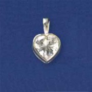 SPC 10mm HEART CZ PENDANT              =