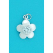SPC 7mm ROUND CZ DOMED FLOWER PENDANT  =